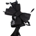 Fashion Oversize Bowknot Sinamay Church Hat Elegant Head Wear with Clip Tea Party Kentucky Derby Headband Ladies