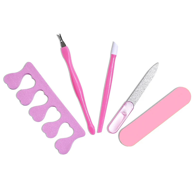 Wholesale 5 Sets of Professional Manicure Basic Primer Sanding Cleaning Manicure to Remove Cuticle Nail Care Set