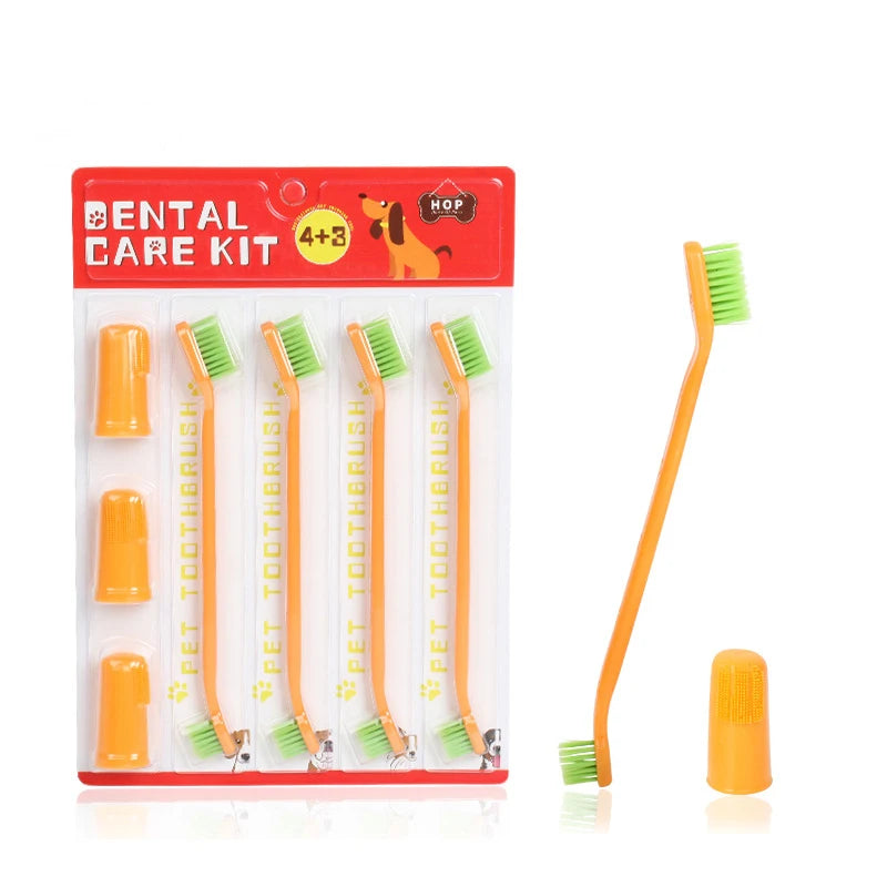 Wholesale Custom Pet Cleaning Toothbrush Pet Cat Dog Dental Care Finger Toothbrush Kit