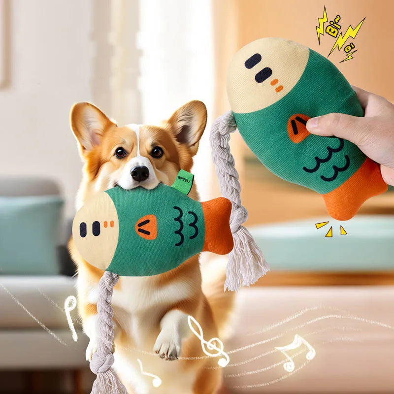 Dog Toys Pet Products Chubby Fish Squeaky Dog Toys Interactive Dog Chew Toys
