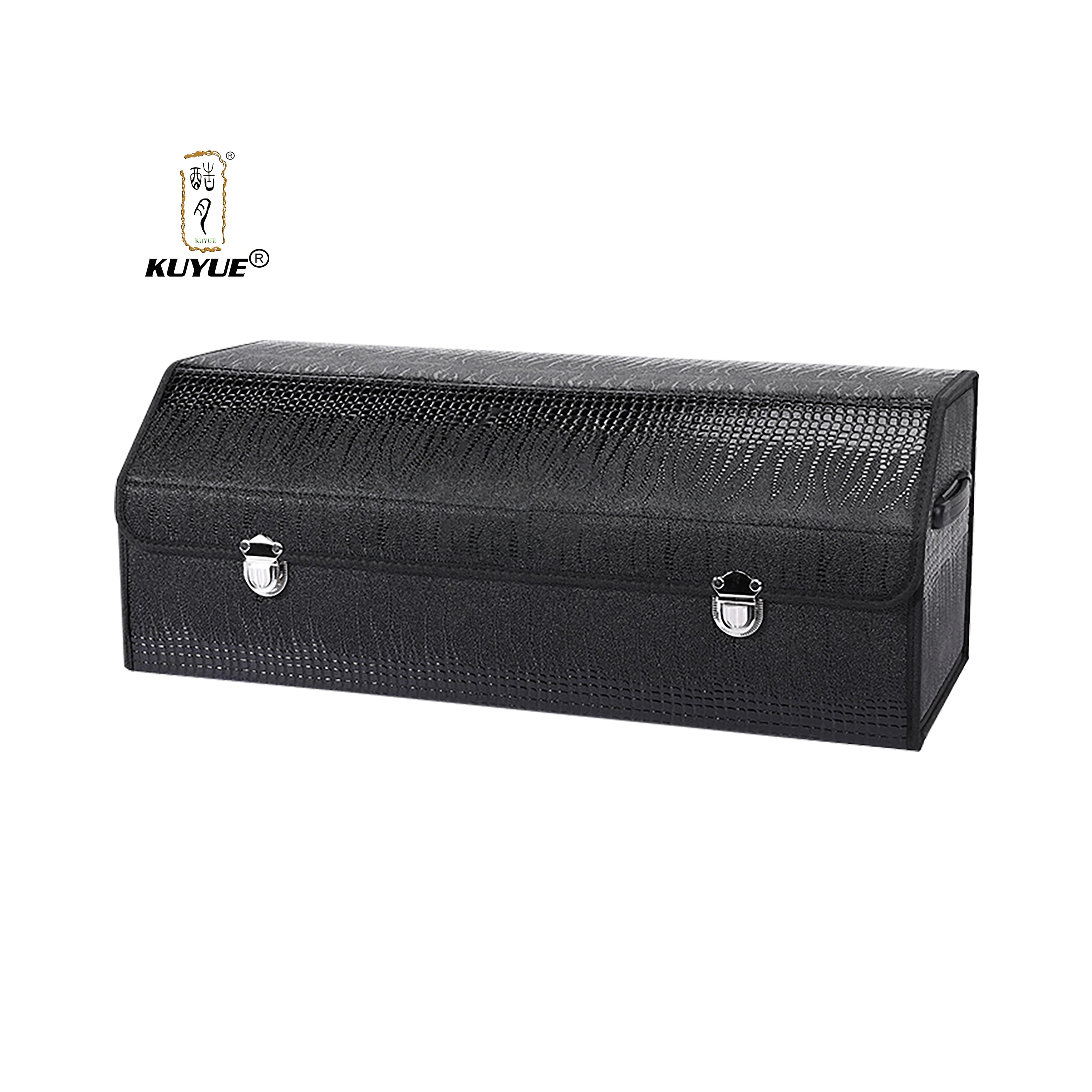 KUYUE Artificial Leather Trunk Organizer Large Capacity Soft Car Organizers and Storagefoldablewith Lip for Car SUV/Jeep