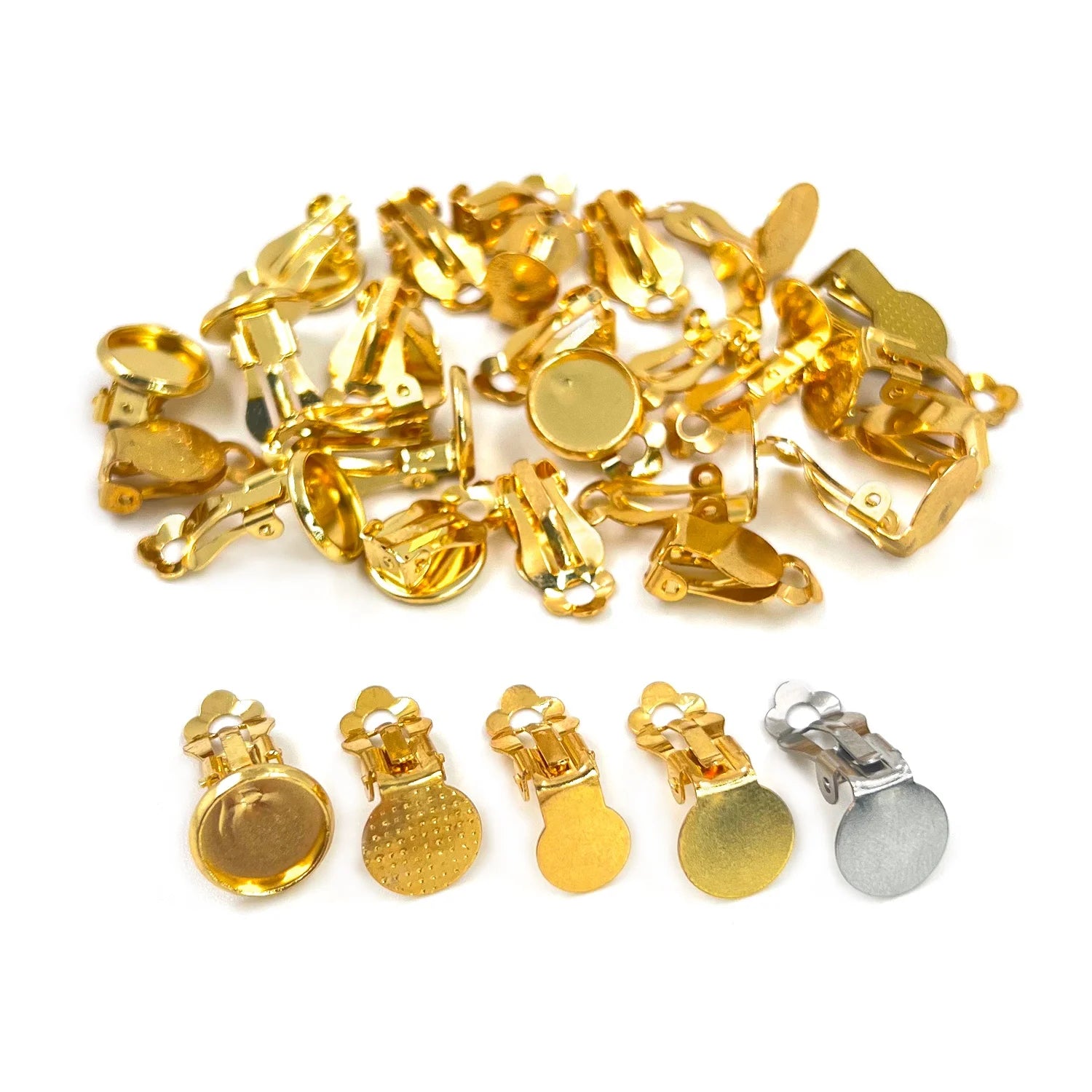 Stainless Steel Classic Style Unisex Tibetan Buddhism Gold Silver Clip Backs Hypoallergenic Non-Piercing Ear Clip DIY Earrings