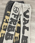 Guangzhou Custom Distressed Embroidery Patch Logo Men's Acid Wash Flare Sweatpants Jogger Pants Loose High Waist Fit