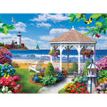 Seaview Garden RESIN Square 61 DMC 6 AB Full Drills Short Lint Canvas Wavy Edge 5D DIY Seascape Diamond Paintings