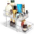 Under Sink Double Tier Slide-Out Plastic Clear Organizer with Dividers Kitchen Storage Shelf Storage Container Welcome OEM/ODM