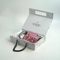 Luxury Folding White Magnetic Box Gift Paper Box Custom Logo Collapsible Clothing Packaging Cardboard Boxes With Ribbon Handle