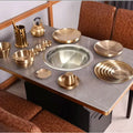 Customized 380mm Smokeless BBQ Grill and Hot Pot Table Large Capacity Double-Flavor Rock Table for Restaurant Use