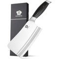 WILDMOK 7 Inch Bone Chopper German Stainless Steel Butcher Knife with Pakkawood Handle Chinese Cleaver