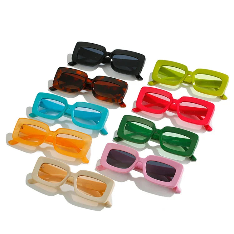 2023 Luxury Small Square PC Transparent Sunglasses Candy Sunglasses New Fashion Custom logo Vintage Small Rectangle Sunglasses