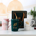 Ceramic Horoscope Mug with Cover Spoon Custom Logo Astrology Ceramic Coffee Mug Wedding Gift Black White Cups