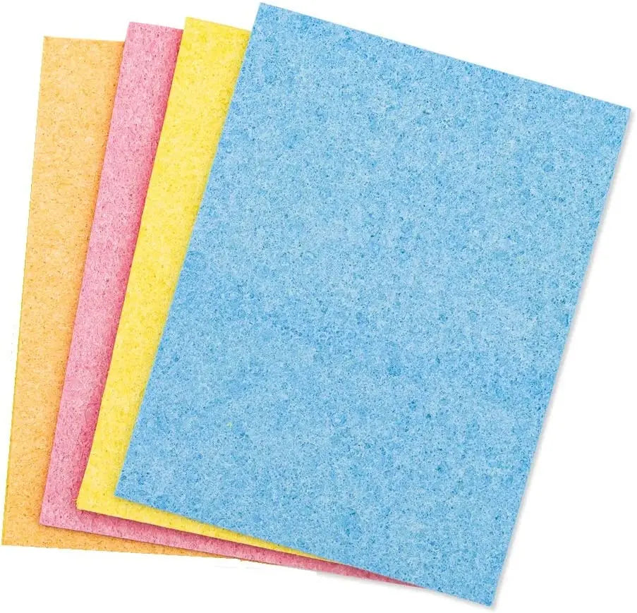 Biodegradable Cellulose Compressed Sponges Natural Household Cleaning Sponges Good for Kitchen Bathroom and Surfaces