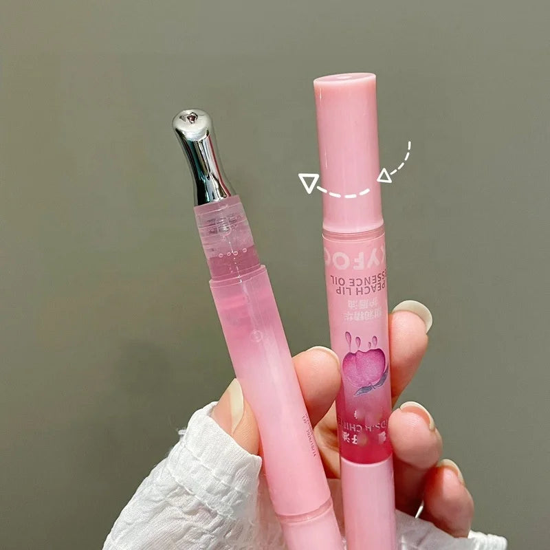 Peach Essential Oil Lip Oil Handmade Cosmetics Own Brand Custom Flavor Moisturizing Lip Oil