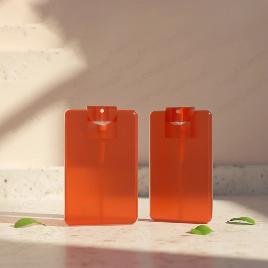 20ml Flat Plastic PP Credit Card Shape Spray Bottle Perfume Screen Printing Flat Sprayer Skin Care Serum Face Mask Pump Sprayer
