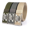 Turun High-end Men's Casual Outdoor Nylon Belt with Auto Matic Buckle Trendy Business Trouser Belt