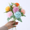 Hot Sale Single Stem Artificial Silk Chrysanthemum Ball for Home and Wedding Graduation Decorations