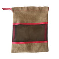 Personalized Natural Jute Burlap Drawstring Chestnuts Bags Mesh Window
