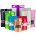 Custom Stand up Zipper Bag With Window Food Candy Packaging Bag Tea sealed Pouch Snack Storage Aluminum Foil Doypacks Mylar Bags