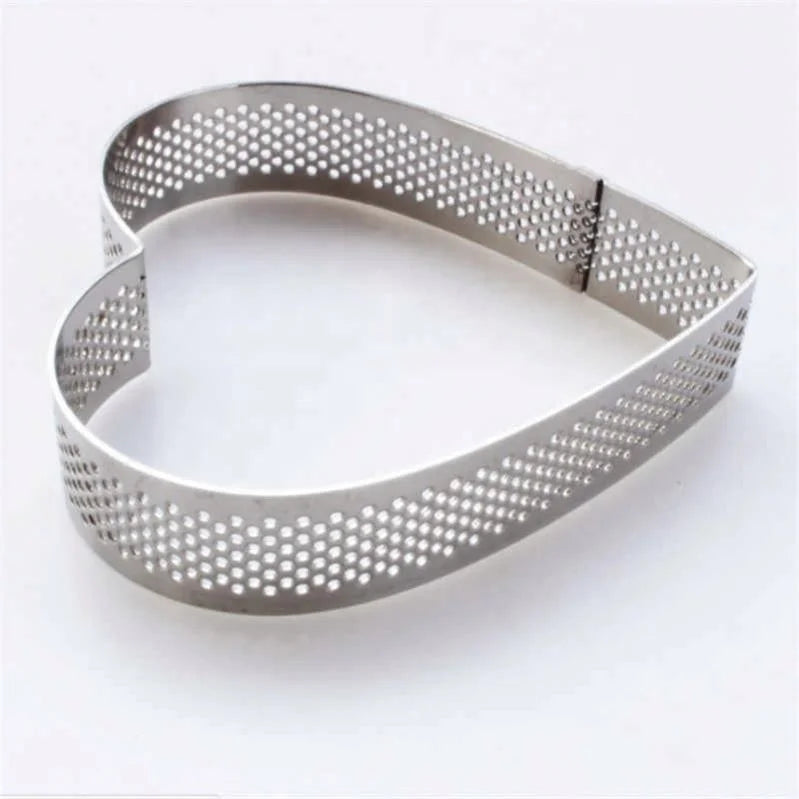 Stainless Steel Heart Perforated Tart Ring Mold