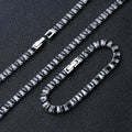VEROMCA Wholesale Fashion Hip-Hop Diamond Bracelet Set for Men Black White Zircon Tennis Chain Necklace for Women