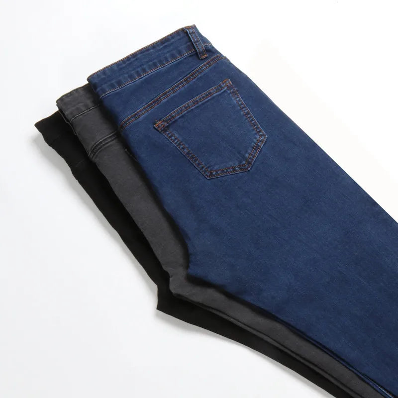 Jeans for Women Mom Jeans Blue Gray Black Woman High Elastic Plus Size 40 Stretch Jeans Female Washed Denim Skinny Pencil Pants