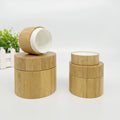 30ml 50ml 100ml Skin Care Face Cream Glass Jar Cosmetic Packaging Jar Lotion Containers Bottles with Screw Cap Bamboo Wooden Lid