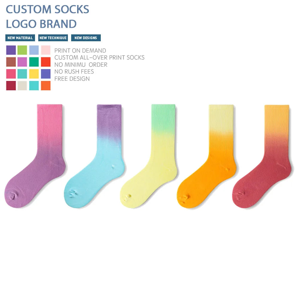 Free Packing Design Crew Socks Custom Socks Anti-Bacterial Anti-Slip Custom Colors & Sizes Low MOQ Art