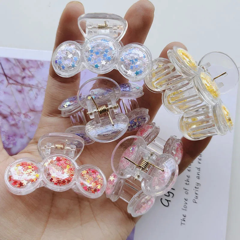 Sweet Colorful Transparent PVC Sequined Headband Hairclips for Women