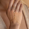 Dainty Minimalist 18k Gold Plated 925 Sterling Silver Gemstone Cz Diamond Hand Chain Bracelet for Women