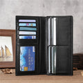 Luxury Boys Men Gift Long Wrist Wallet Crazy Horse Genuine Leather Wallet With Long Slots