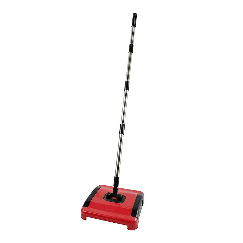 DOOSO Triple Brush Floor & Carpet Sweeper- Mechanical Hand Push Broom Sweeper - Easy Manual Sweeping Broom for Floors