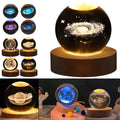 3D Polished Glass Night Lamp Cartoon LED Night Lights Luminous Crystal Ball for Home Decor Desktop Decorations Crystal Crafts