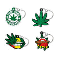 Custom Silicon Pvc Keychain Leaf Shape Key Ring Creative Green Plant Lips Design Key Holder Fit Men Women Bag Car Keys Trinket