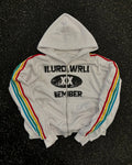 OEM Free Tax  Vintage Acid Wash DTG Printing logo Rhinestone Zip up Hoodie  500gsm Heavyweight Streetwear Distressed Wash Hoodie