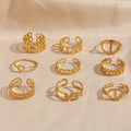 Wholesale Adjustable Multi Layered Ring Women Jewelry Stainless Steel Gold Plated Simple Ring for Party