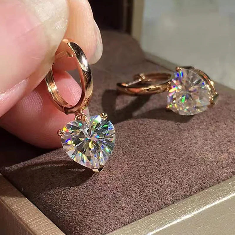 CAOSHI Simple for Women Earrings Fashion Rose Gold Color Jewelry Earrings Crystal Zircon Women Heart Stone Earrings