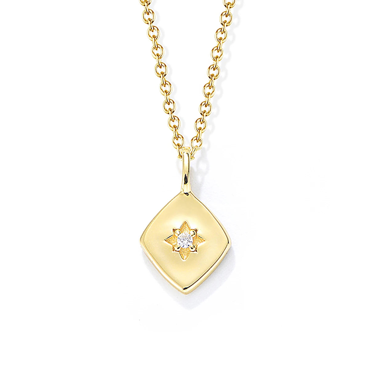 925 Sterling Silver Trendy Link Chain Necklace Star Geometric Plated Gold Jewelry Pendant Necklace