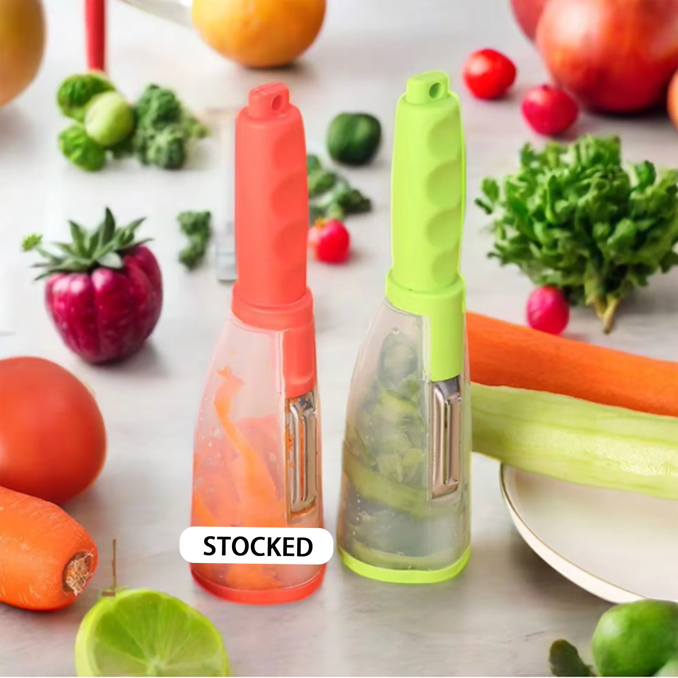 In Stock Multifunctional Kitchen Gadget Tools Carrot Peeling Knife Vegetable Fruit Peeler With Storage Box Container