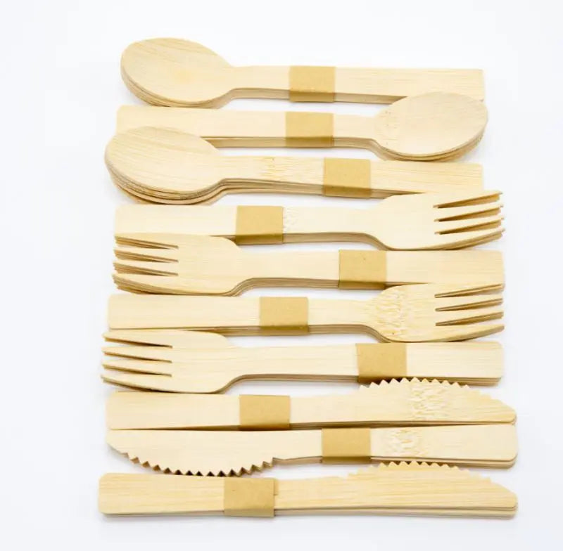 Wholesale Factory Direct Sale Bulk Eco-friendly Biodegradable Disposable Wooden Bamboo Knife Fork Spoon 140mm/170mm Mirror