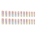 Y-113 L-size Ballerina artificial press on false nails Temooi brand coloring Nail tip Hand-set flower