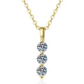 Lucky Gift Women's Moissanite Necklace Claw Setting Gold Plated Pendant Exquisite Accessories Fine Jewelry Pulse Necklaces
