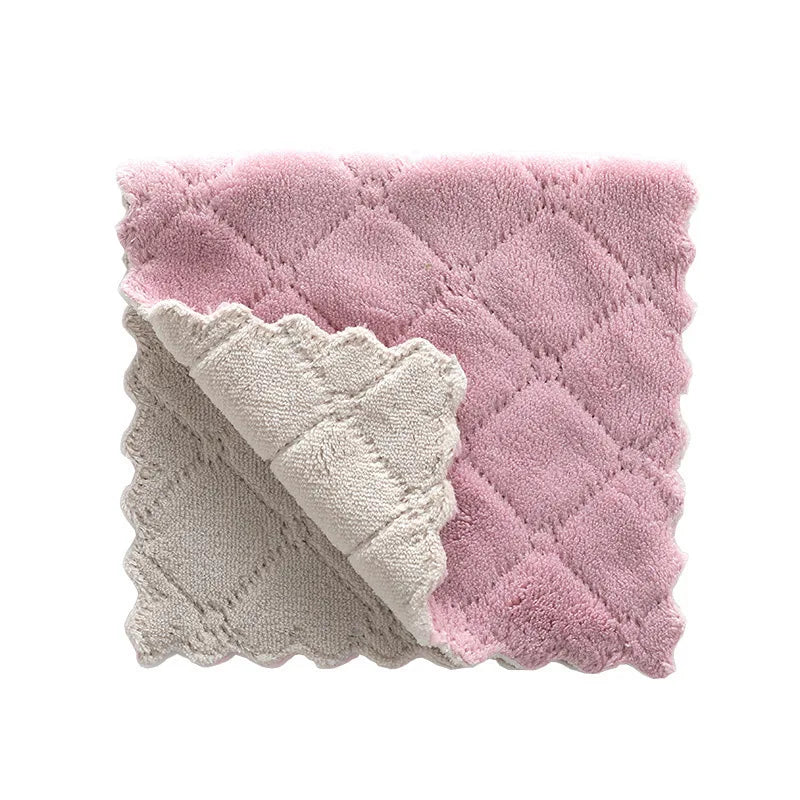 Microfiber No Lint Absorbent Dish Cloth Soft Kitchen Thick Cleaning Towel with Non-Stick Oil Rag for Hand Towel Use