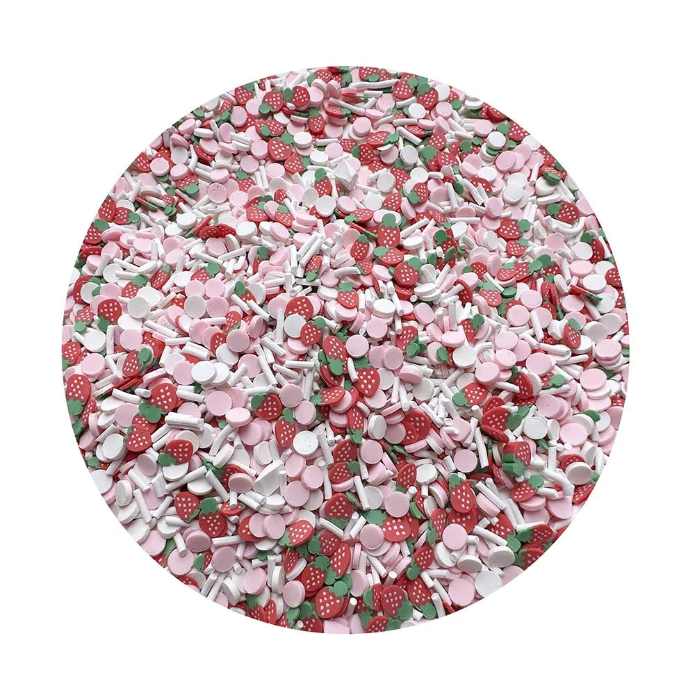 Strawberry Candy  Polymer Clay Sprinkles Hot Soft Pottery Slices  DIY Nail Art Decor Slime Filler Accessories