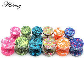 Wholesale Unisex Women Men Ear Plugs Stud Earrings 8mm 10mm Stainless Steel Party Wedding Candy Color Paint Punk Jewelry