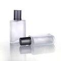 Hot Sale Fine Mist Aluminum Sprayer Cap Screw Neck Frosted Glass Flat square Shape Empty Perfume Bottles 30ml 50ml 100ml