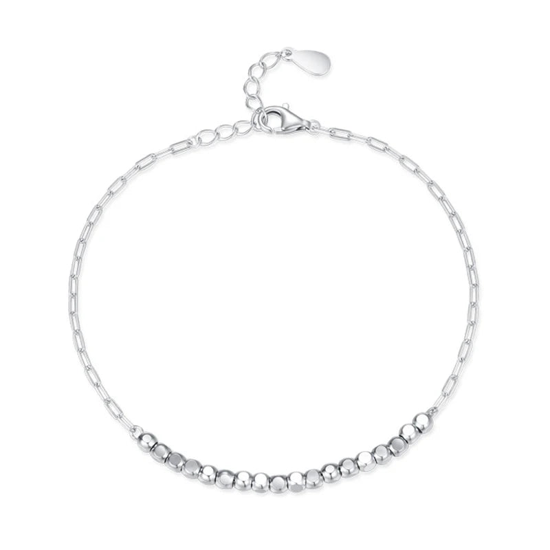 SL1668 Light Luxury Simple Square Bead Bracelet Women Jewelry Sterling Silver 925 Chain Bracelet for Daily Wear Birthday Jewelry