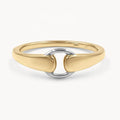 LOZRUNVE Ladies Fashion Minimalist Jewelry Factory Two Plating Tone Gold and Rhodium Geometric Ring