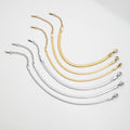 YF2945 Fashion Waterproof Jewelry Tarnish Free Stainless Steel 18K Gold Plated Thin Flat Snake Chain Bracelet for Women