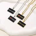 Stainless Steel PVD Gold Plated Jewelry Wholesale Letter JESUS Pendant Necklace Color Enamel Red Heart Family Necklace
