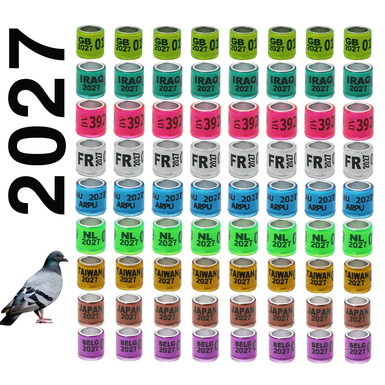 High Quality Customized Pigeon Ring Aluminum Poultry Supplies Accessories Parrot Digital Foot Leg Rings
