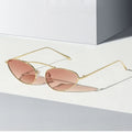 European American Style Cat Eye Sunglasses Unique Design Single Beam Trendy Shades Personalized Street Snap Copper Sunglasses